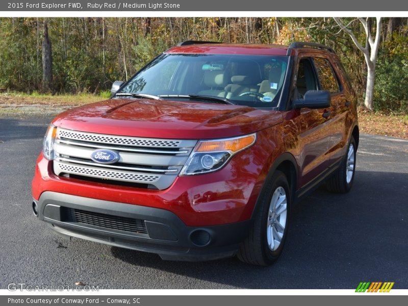 Ruby Red / Medium Light Stone 2015 Ford Explorer FWD