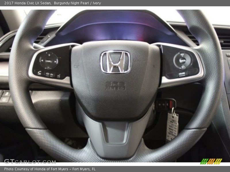 Burgundy Night Pearl / Ivory 2017 Honda Civic LX Sedan