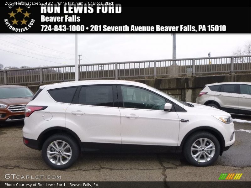 White Platinum / Charcoal Black 2017 Ford Escape SE 4WD