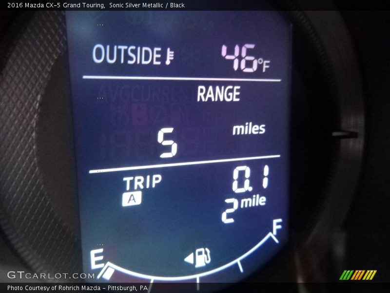 Sonic Silver Metallic / Black 2016 Mazda CX-5 Grand Touring