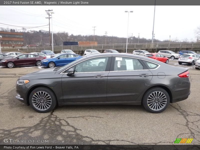 Magnetic / Medium Light Stone 2017 Ford Fusion SE AWD