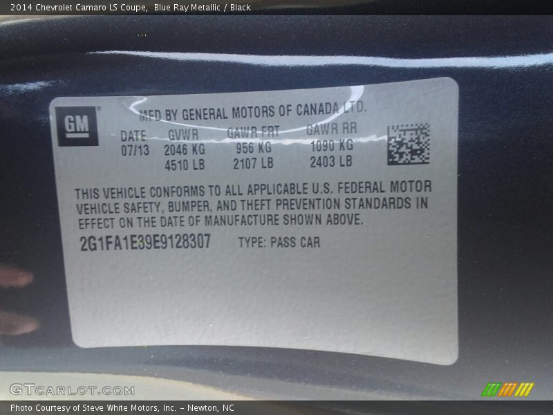 Blue Ray Metallic / Black 2014 Chevrolet Camaro LS Coupe