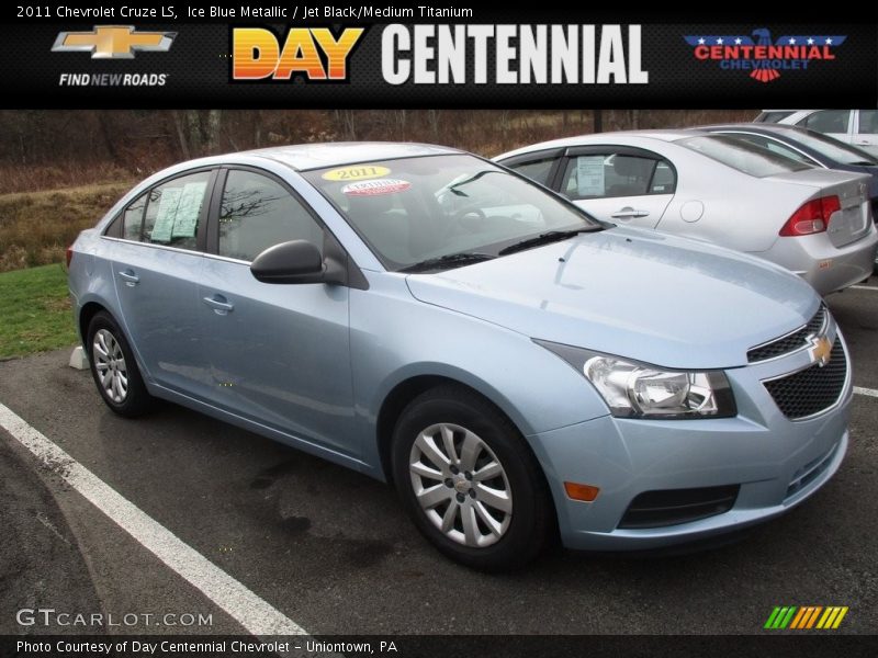 Ice Blue Metallic / Jet Black/Medium Titanium 2011 Chevrolet Cruze LS
