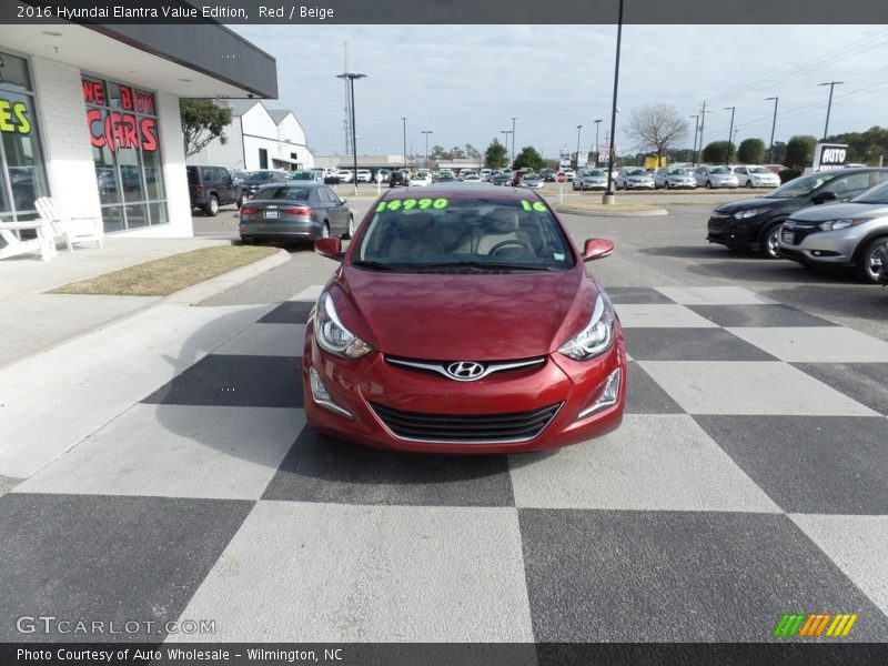 Red / Beige 2016 Hyundai Elantra Value Edition