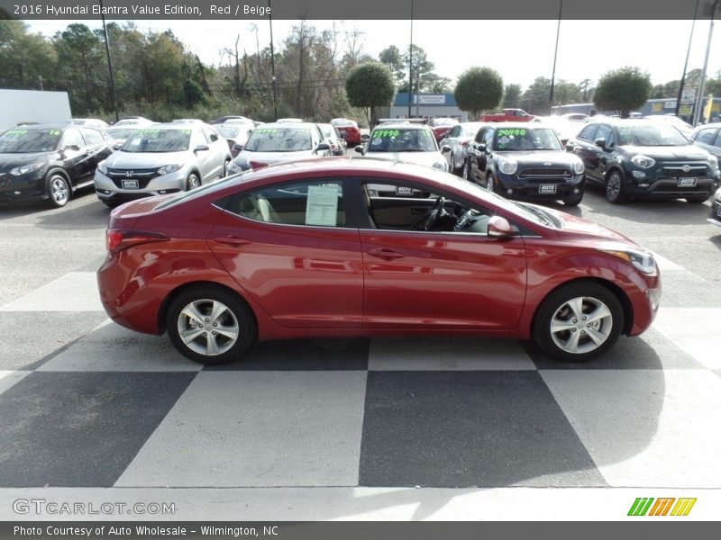 Red / Beige 2016 Hyundai Elantra Value Edition