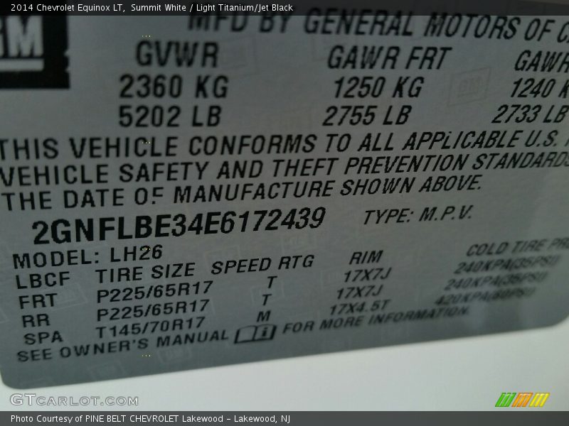 Summit White / Light Titanium/Jet Black 2014 Chevrolet Equinox LT