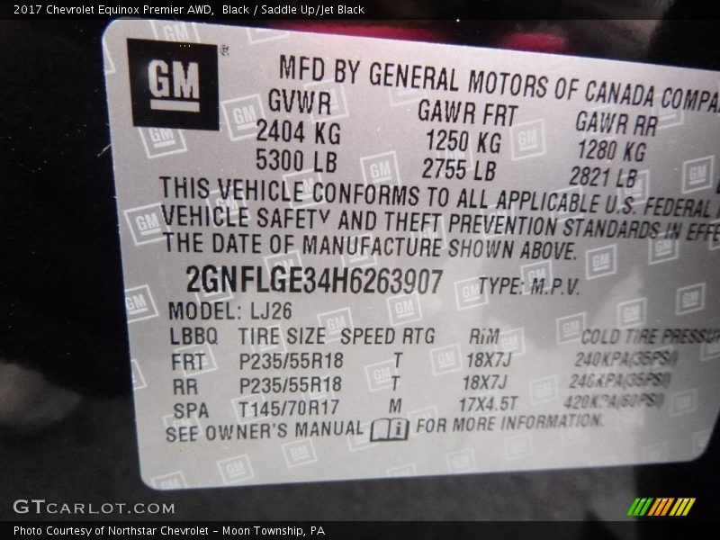 Black / Saddle Up/Jet Black 2017 Chevrolet Equinox Premier AWD