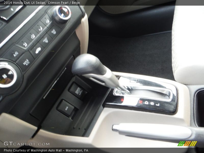 Crimson Pearl / Beige 2014 Honda Civic LX Sedan