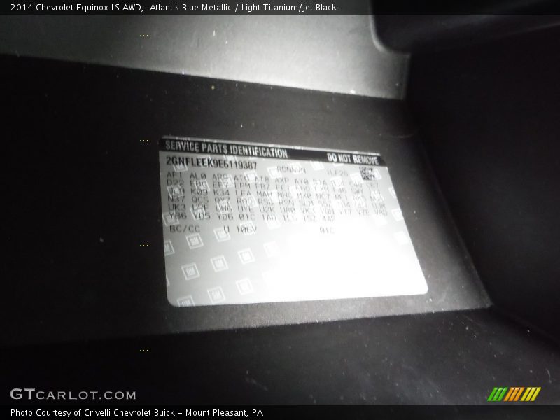 Atlantis Blue Metallic / Light Titanium/Jet Black 2014 Chevrolet Equinox LS AWD
