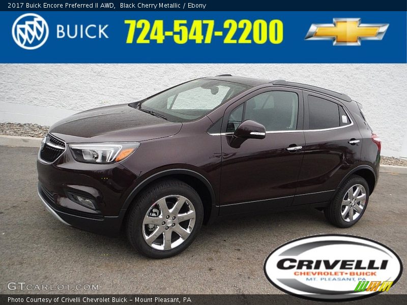 Black Cherry Metallic / Ebony 2017 Buick Encore Preferred II AWD