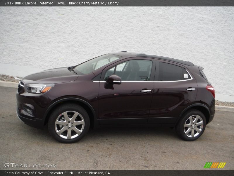 Black Cherry Metallic / Ebony 2017 Buick Encore Preferred II AWD