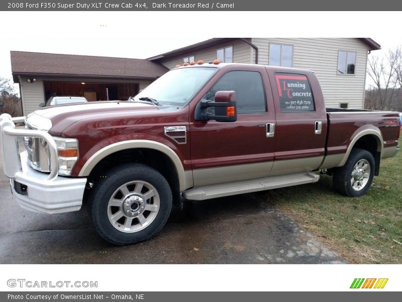 Dark Toreador Red / Camel 2008 Ford F350 Super Duty XLT Crew Cab 4x4