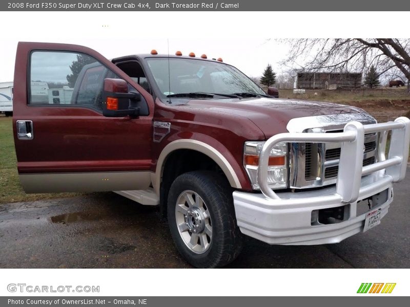 Dark Toreador Red / Camel 2008 Ford F350 Super Duty XLT Crew Cab 4x4