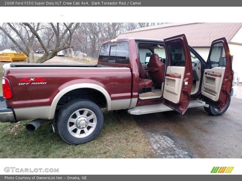 Dark Toreador Red / Camel 2008 Ford F350 Super Duty XLT Crew Cab 4x4
