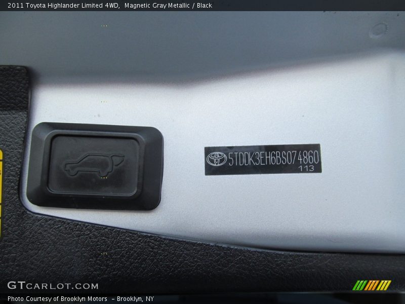 Magnetic Gray Metallic / Black 2011 Toyota Highlander Limited 4WD