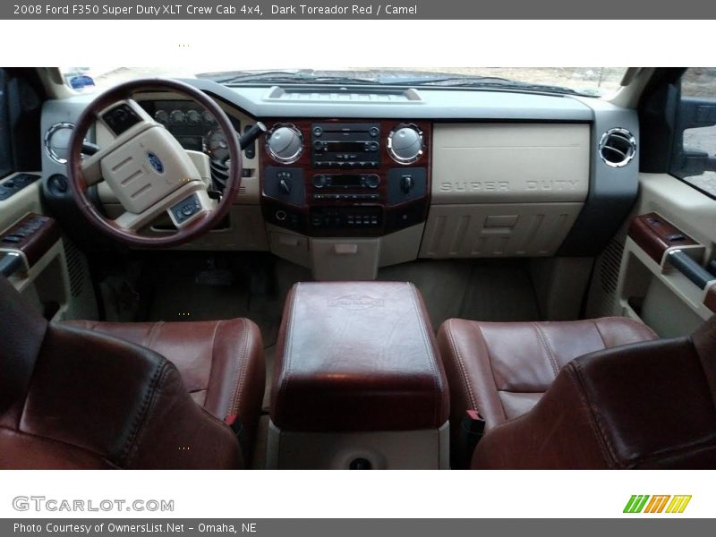 Dark Toreador Red / Camel 2008 Ford F350 Super Duty XLT Crew Cab 4x4