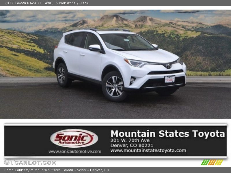 Super White / Black 2017 Toyota RAV4 XLE AWD