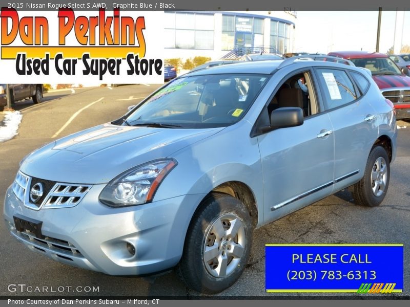 Graphite Blue / Black 2015 Nissan Rogue Select S AWD