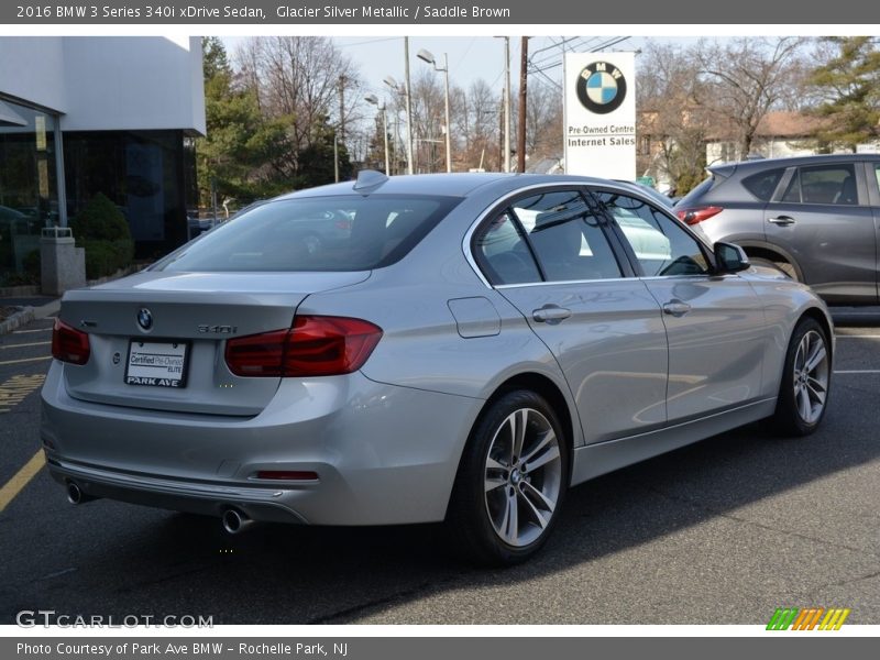 Glacier Silver Metallic / Saddle Brown 2016 BMW 3 Series 340i xDrive Sedan