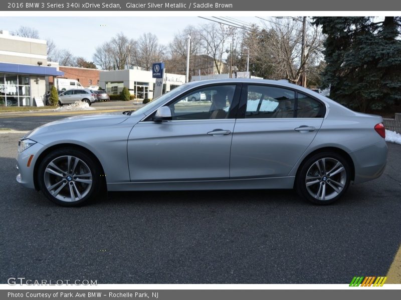 Glacier Silver Metallic / Saddle Brown 2016 BMW 3 Series 340i xDrive Sedan
