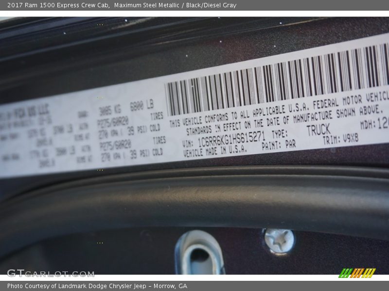Maximum Steel Metallic / Black/Diesel Gray 2017 Ram 1500 Express Crew Cab