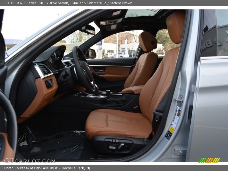 Glacier Silver Metallic / Saddle Brown 2016 BMW 3 Series 340i xDrive Sedan