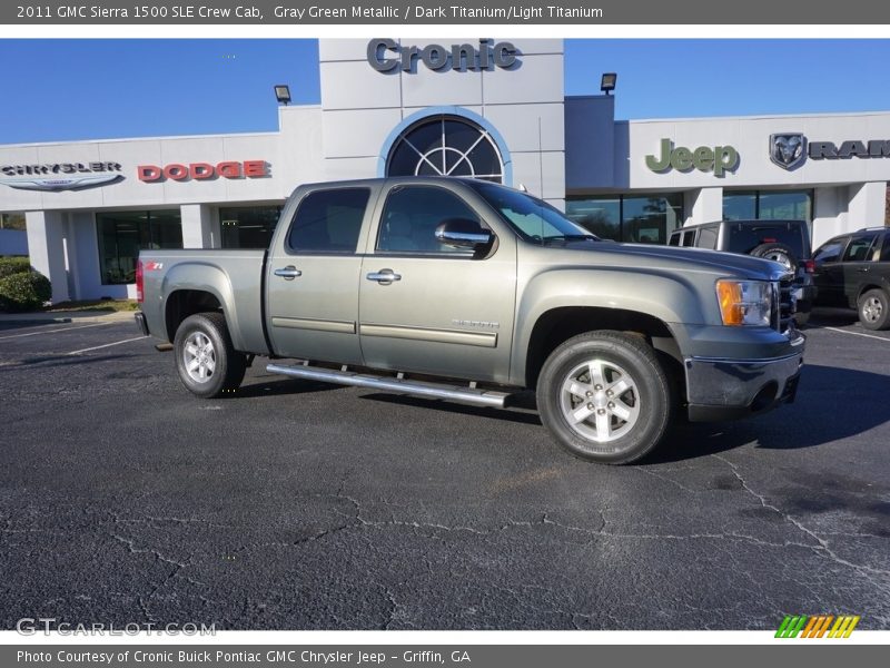 Gray Green Metallic / Dark Titanium/Light Titanium 2011 GMC Sierra 1500 SLE Crew Cab