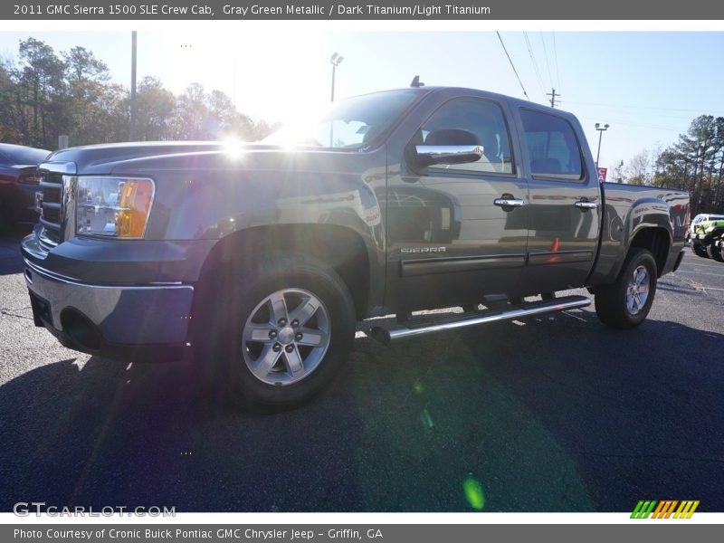 Gray Green Metallic / Dark Titanium/Light Titanium 2011 GMC Sierra 1500 SLE Crew Cab