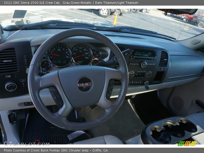 Gray Green Metallic / Dark Titanium/Light Titanium 2011 GMC Sierra 1500 SLE Crew Cab