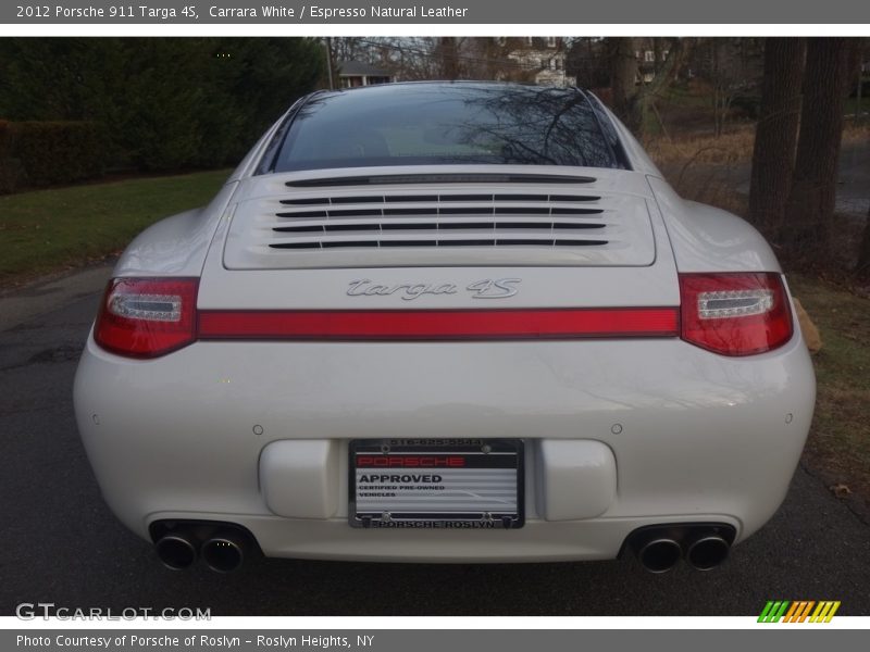 Carrara White / Espresso Natural Leather 2012 Porsche 911 Targa 4S