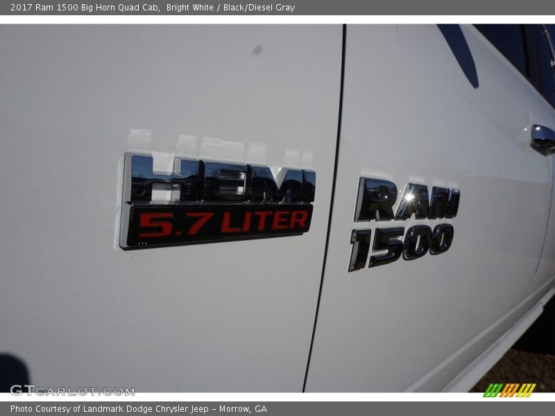 Bright White / Black/Diesel Gray 2017 Ram 1500 Big Horn Quad Cab