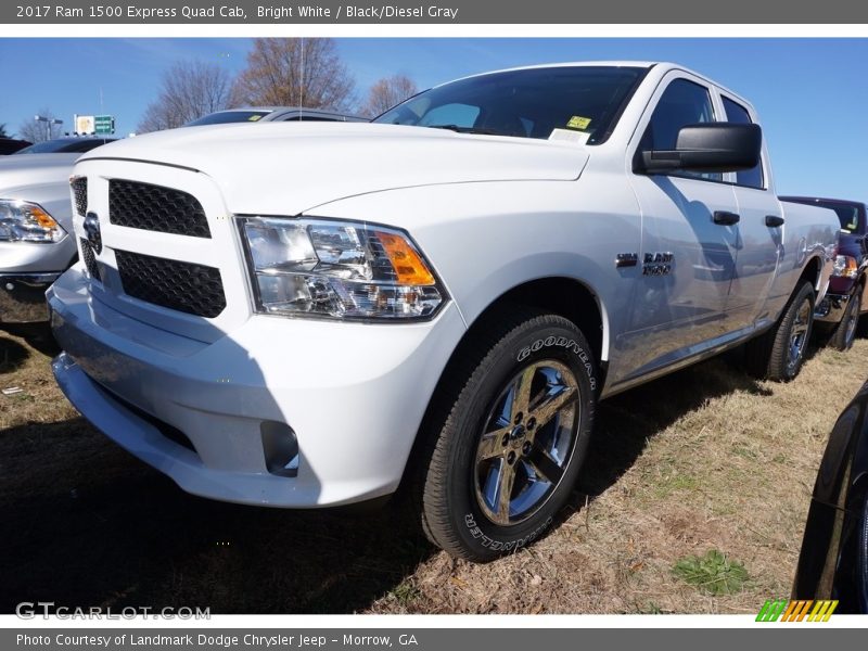 Bright White / Black/Diesel Gray 2017 Ram 1500 Express Quad Cab