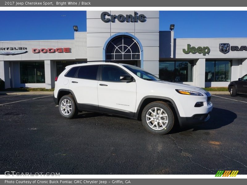Bright White / Black 2017 Jeep Cherokee Sport