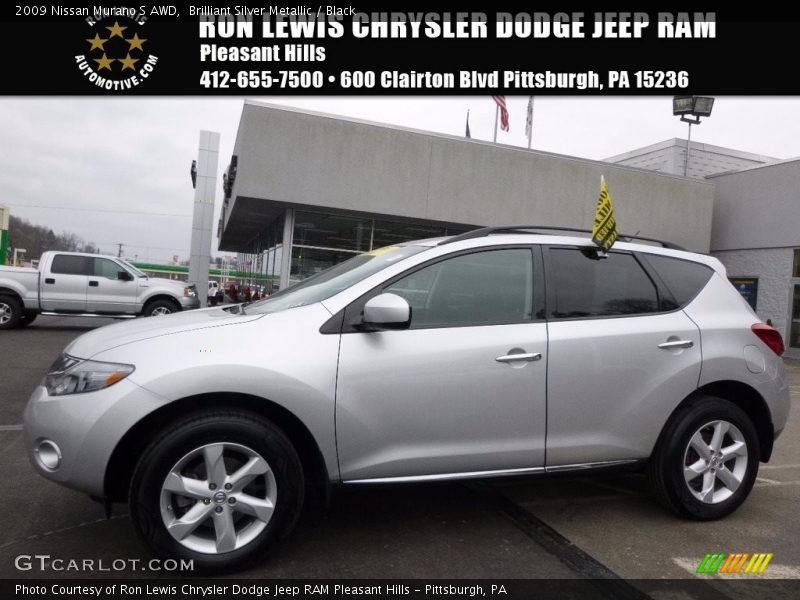 Brilliant Silver Metallic / Black 2009 Nissan Murano S AWD