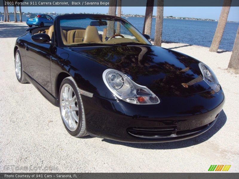 Black / Savanna Beige 2001 Porsche 911 Carrera Cabriolet