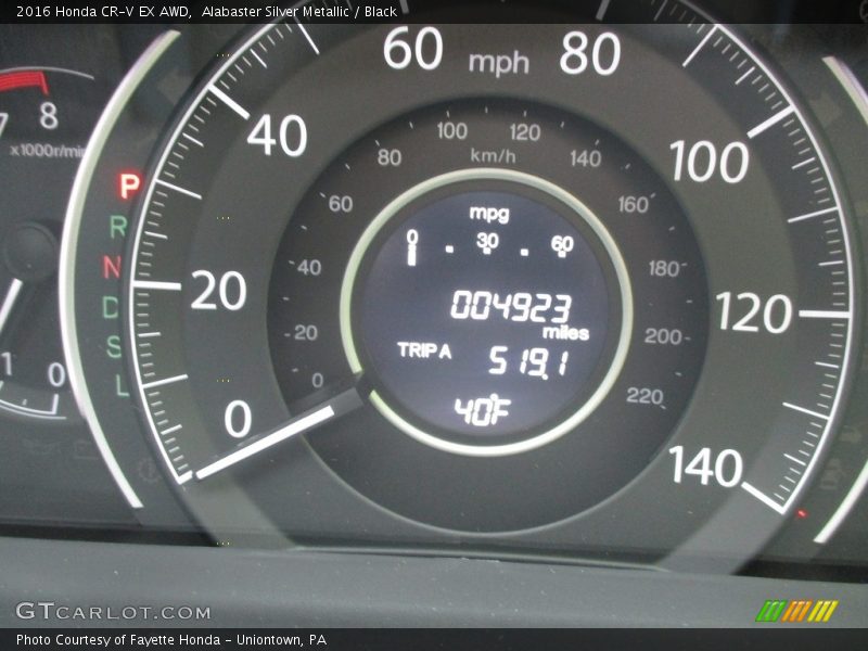 Alabaster Silver Metallic / Black 2016 Honda CR-V EX AWD