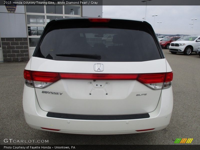 White Diamond Pearl / Gray 2015 Honda Odyssey Touring Elite