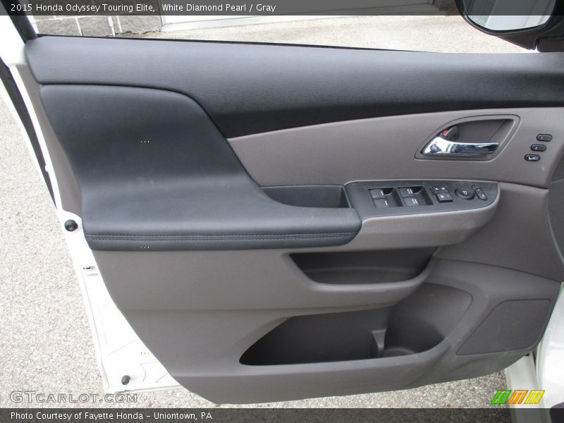 White Diamond Pearl / Gray 2015 Honda Odyssey Touring Elite