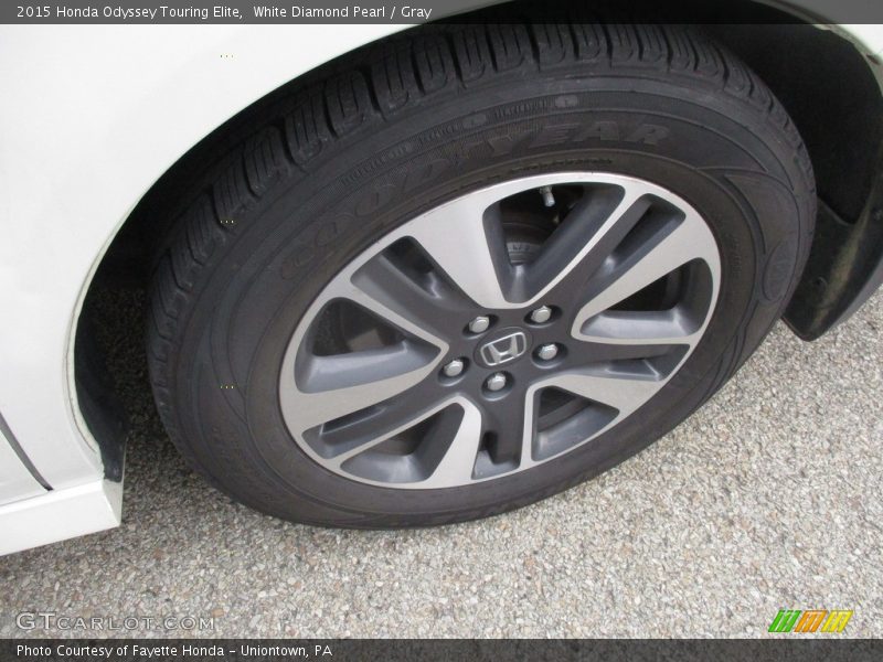 White Diamond Pearl / Gray 2015 Honda Odyssey Touring Elite