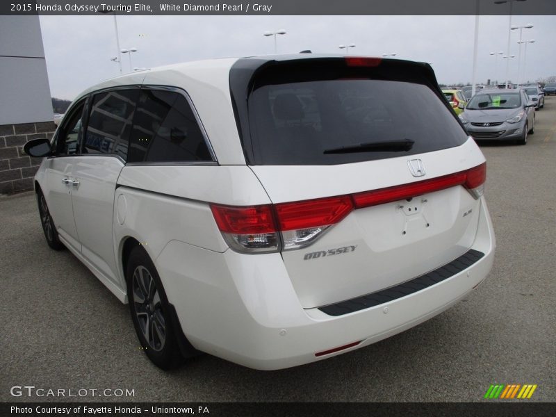 White Diamond Pearl / Gray 2015 Honda Odyssey Touring Elite