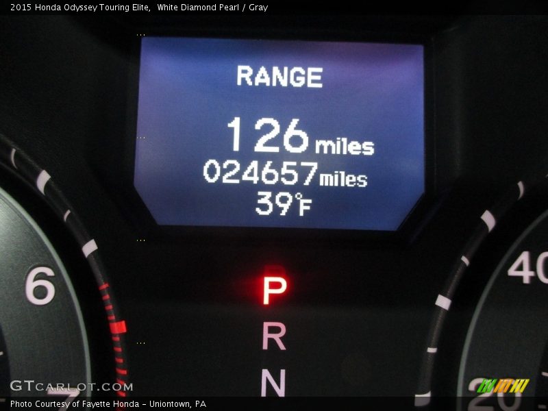 White Diamond Pearl / Gray 2015 Honda Odyssey Touring Elite