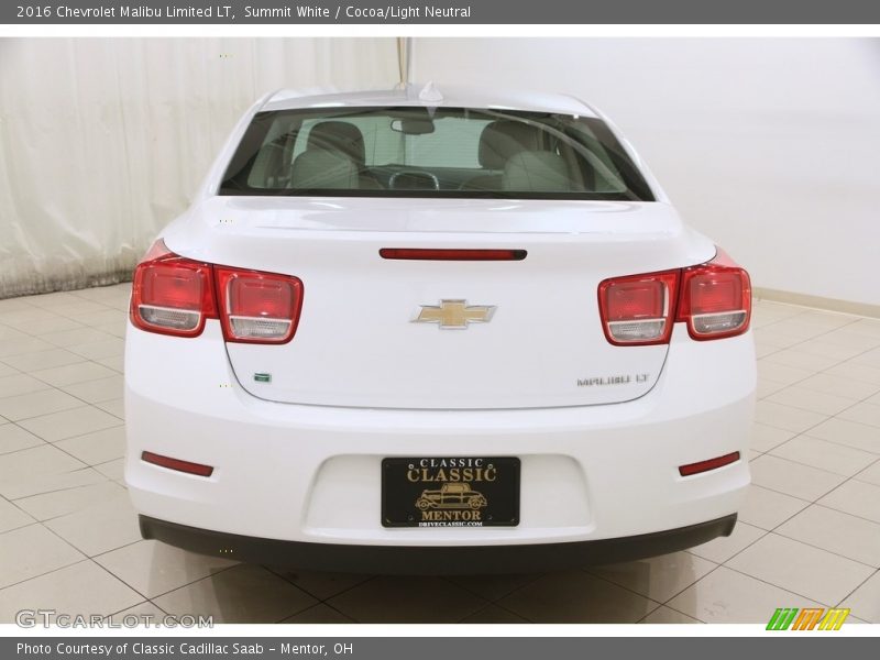 Summit White / Cocoa/Light Neutral 2016 Chevrolet Malibu Limited LT
