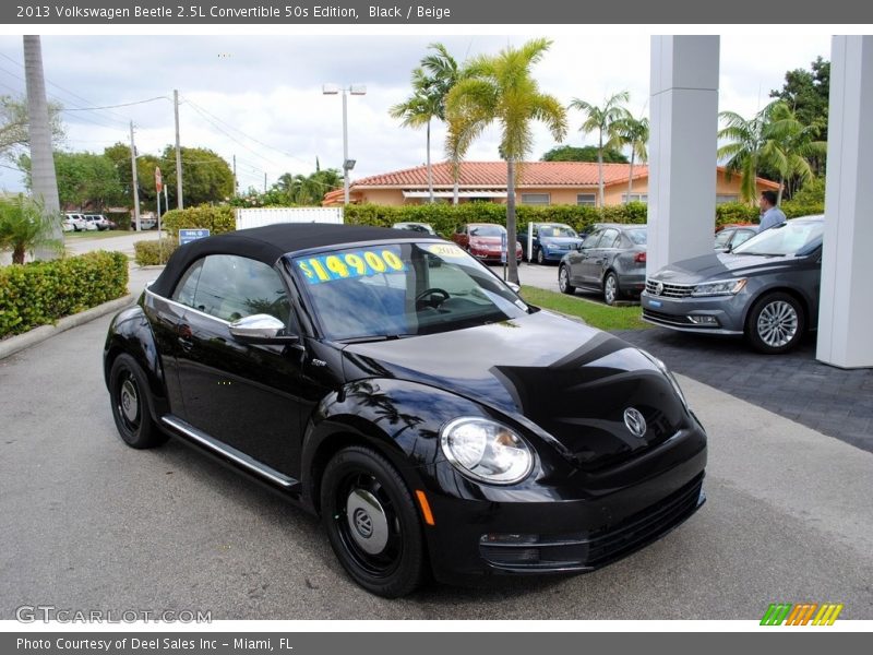 Black / Beige 2013 Volkswagen Beetle 2.5L Convertible 50s Edition