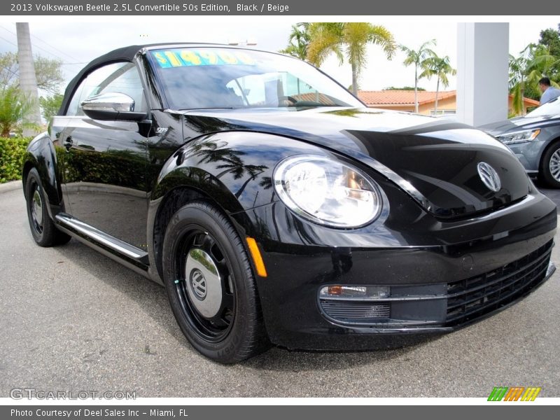 Black / Beige 2013 Volkswagen Beetle 2.5L Convertible 50s Edition