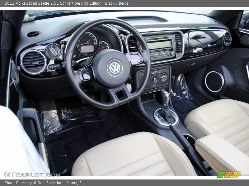 Black / Beige 2013 Volkswagen Beetle 2.5L Convertible 50s Edition