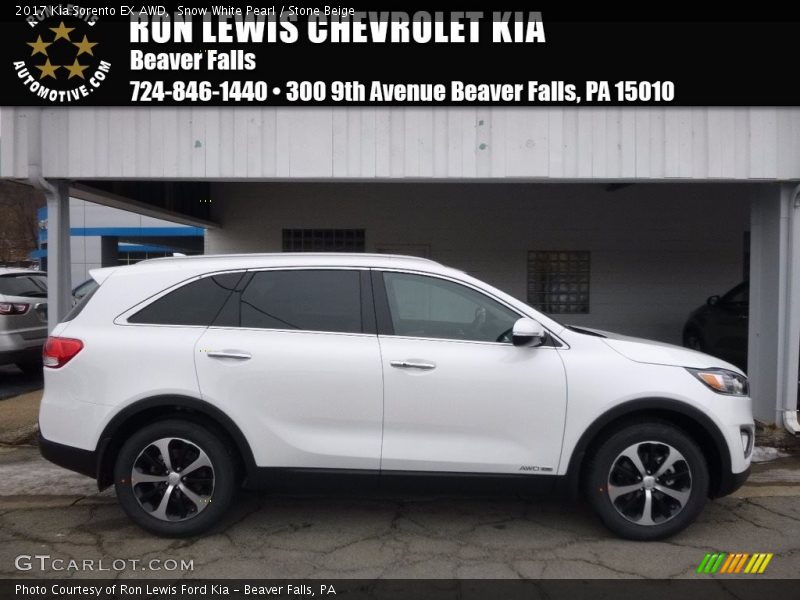 Snow White Pearl / Stone Beige 2017 Kia Sorento EX AWD