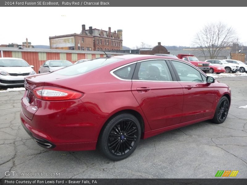 Ruby Red / Charcoal Black 2014 Ford Fusion SE EcoBoost