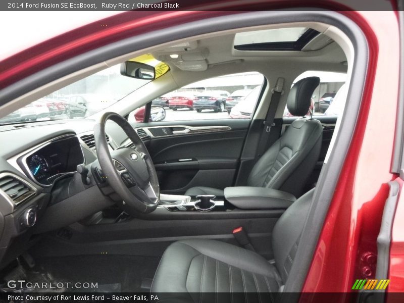 Ruby Red / Charcoal Black 2014 Ford Fusion SE EcoBoost