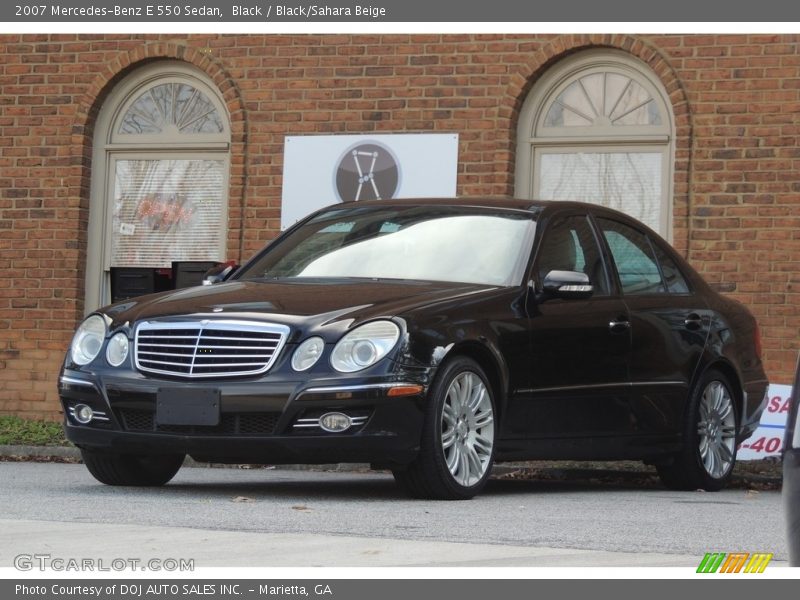 Black / Black/Sahara Beige 2007 Mercedes-Benz E 550 Sedan