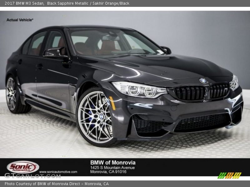 Black Sapphire Metallic / Sakhir Orange/Black 2017 BMW M3 Sedan